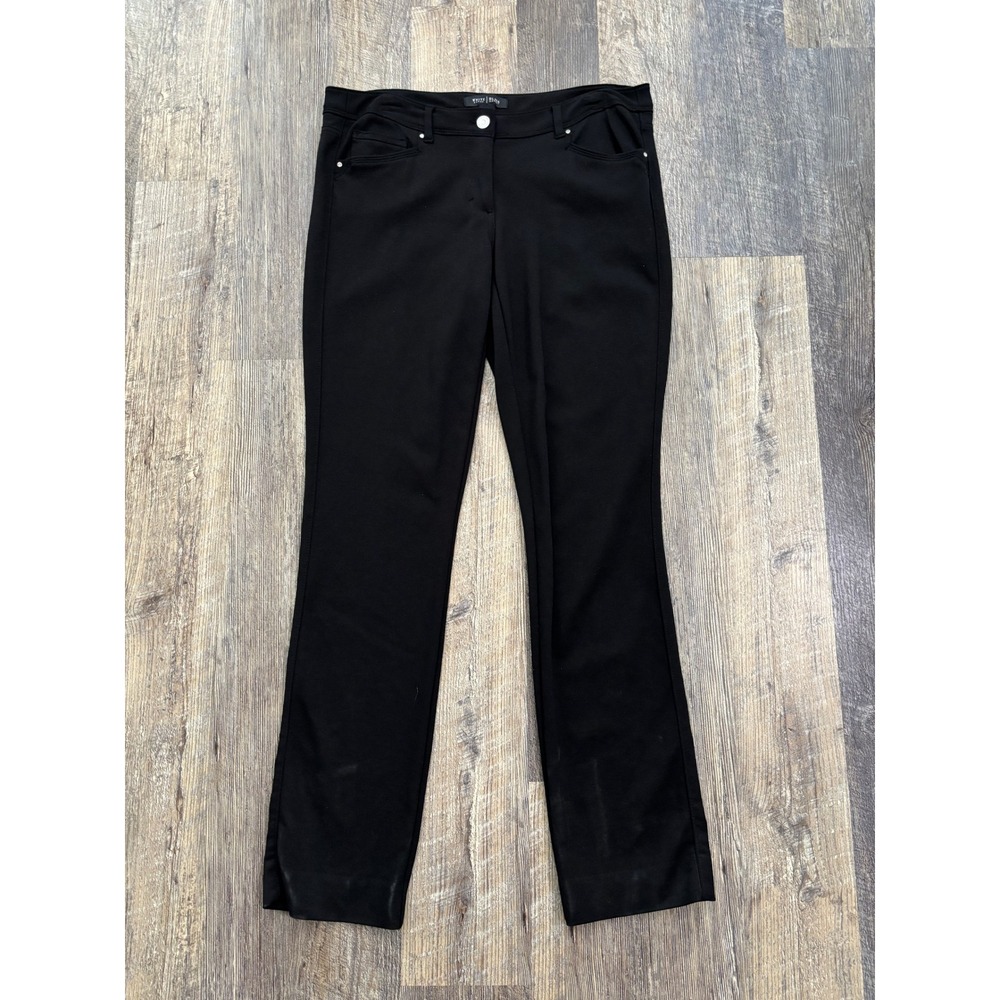 White House Black Market Slim Leg Pants Black Size 8R Stretch Work Trousers